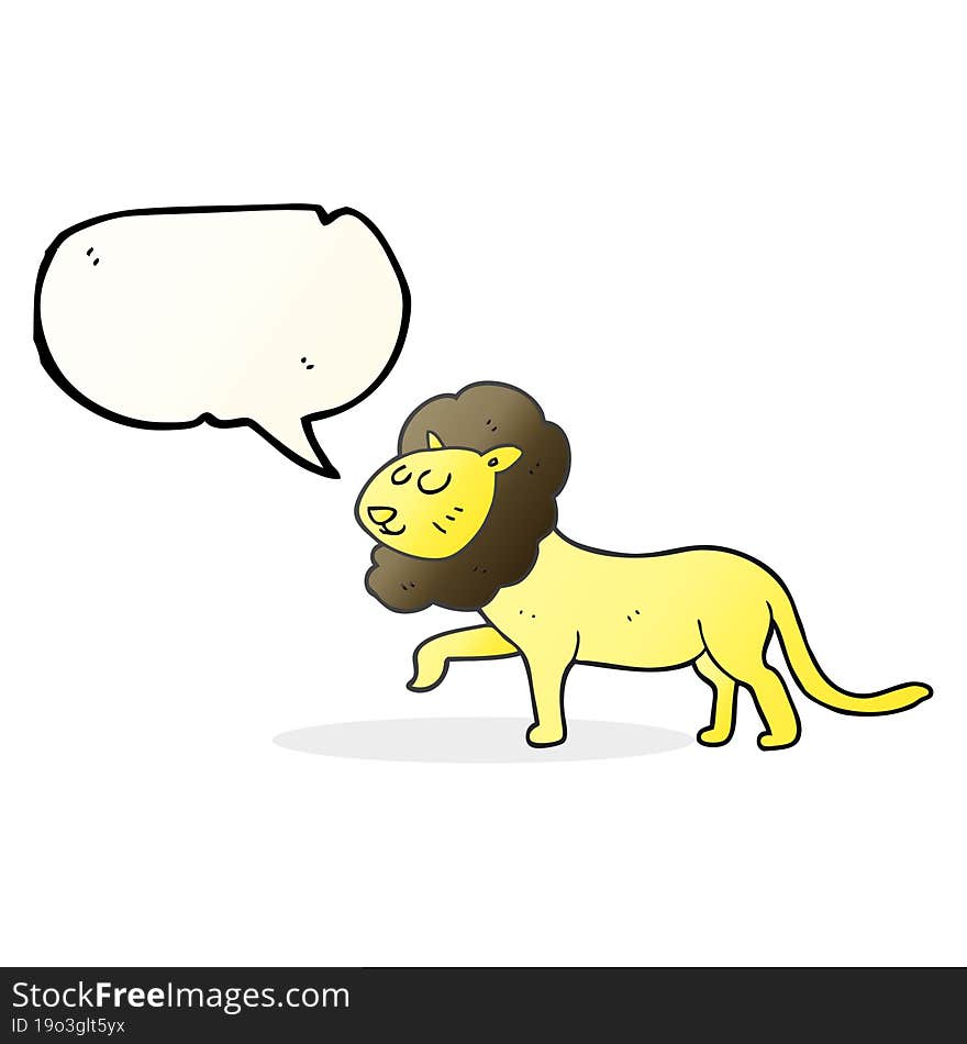 Speech Bubble Cartoon Lion