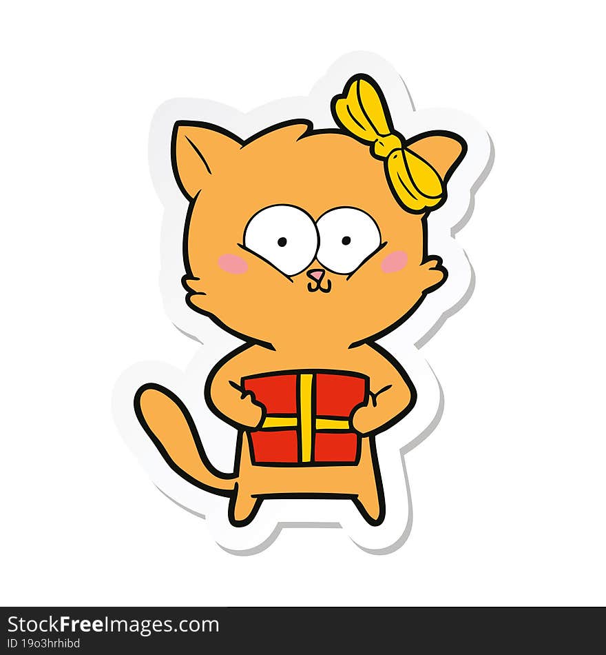 Sticker Of A Cartoon Cat