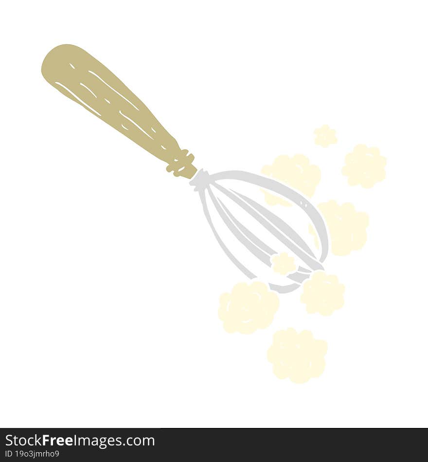 flat color illustration of a cartoon whisk