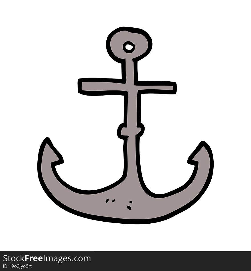 Cartoon Doodle Ship Anchor