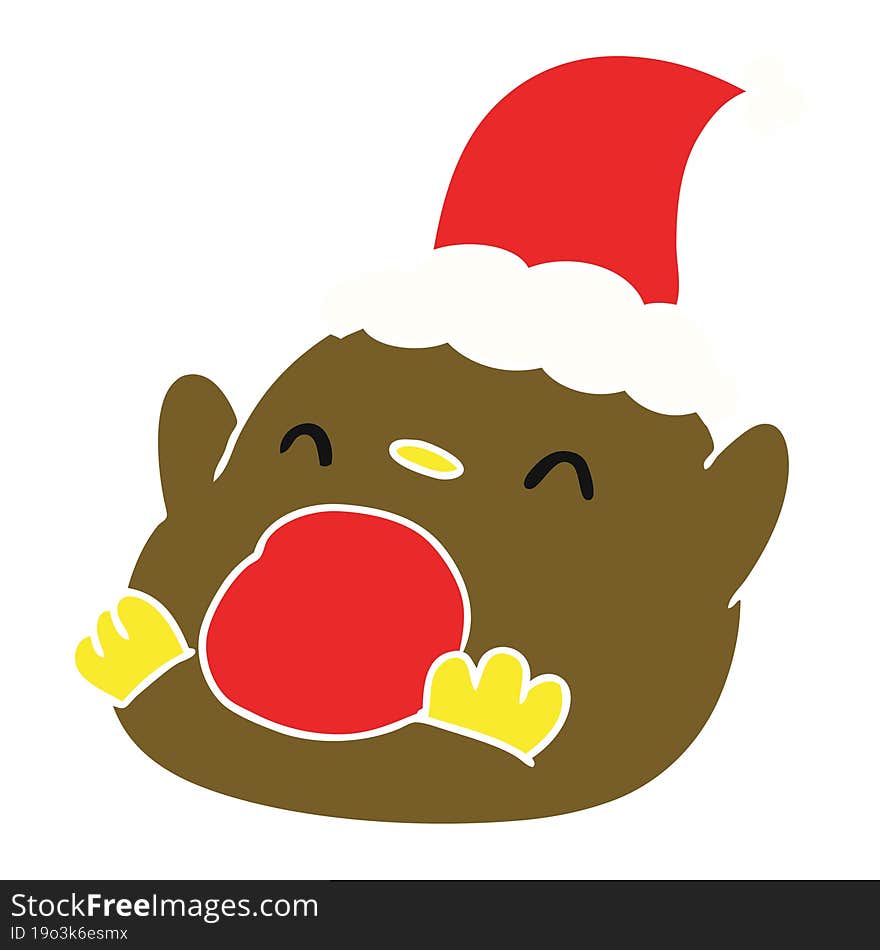 christmas cartoon of kawaii penguin