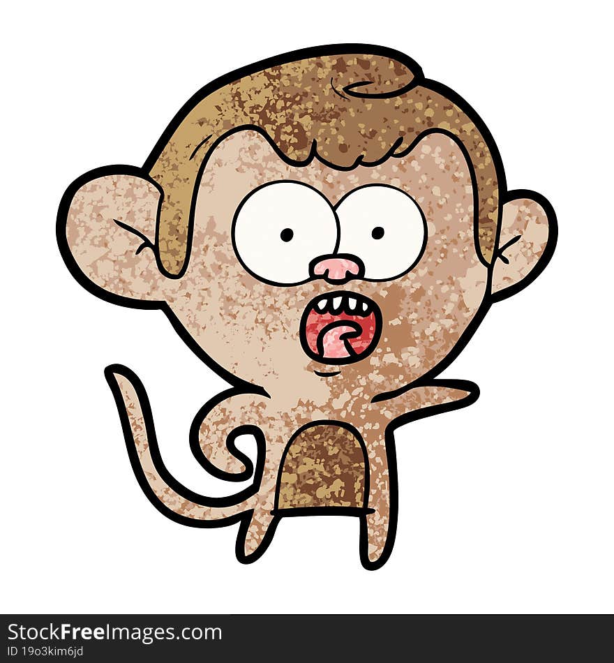 cartoon shocked monkey. cartoon shocked monkey