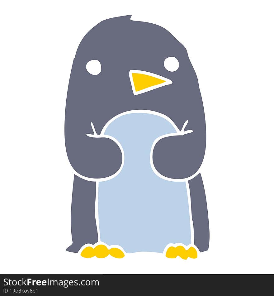 flat color style cartoon penguin