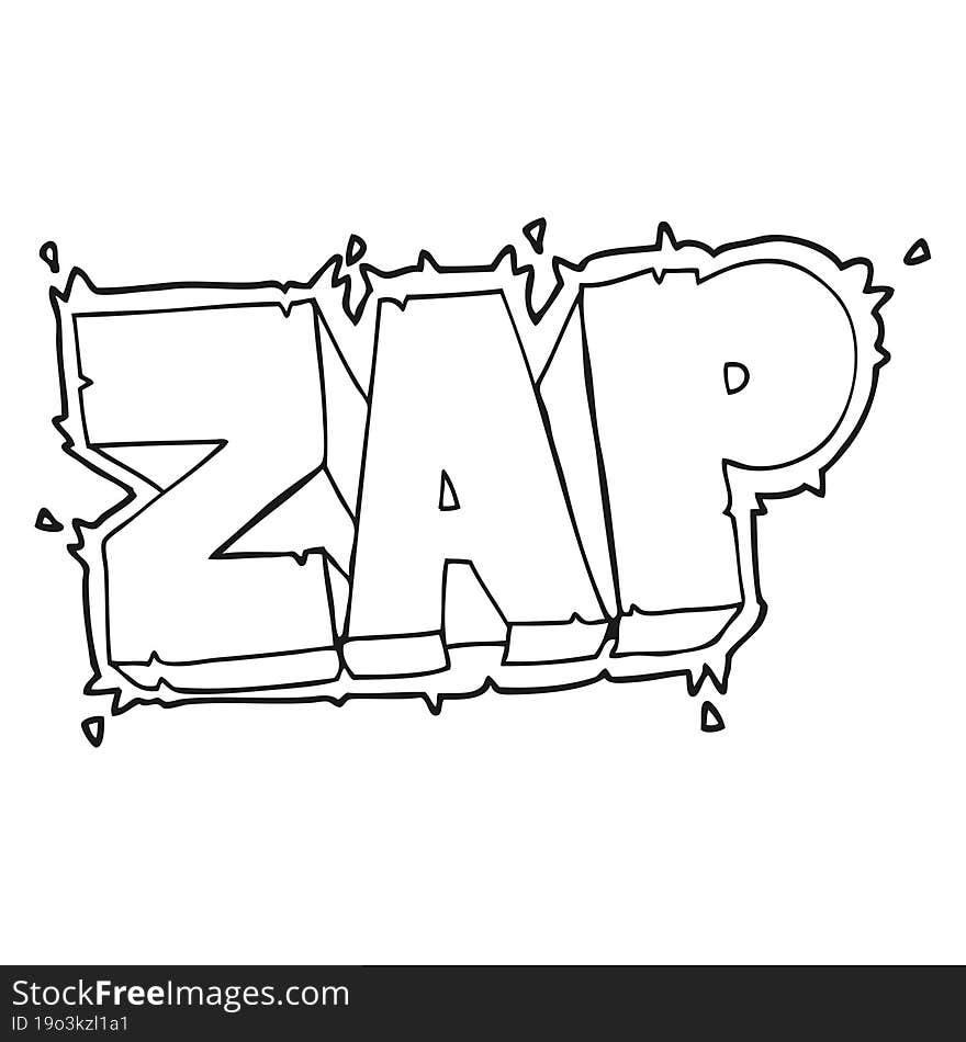 Black And White Cartoon Zap Symbol