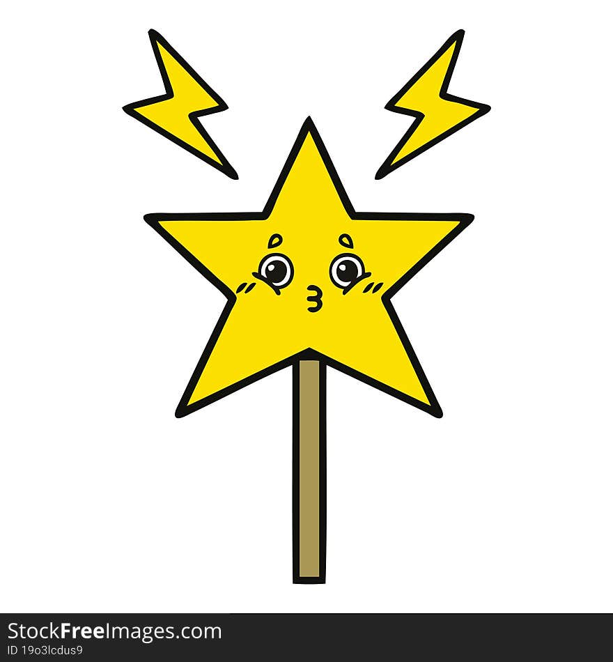 cute cartoon of a magic wand. cute cartoon of a magic wand