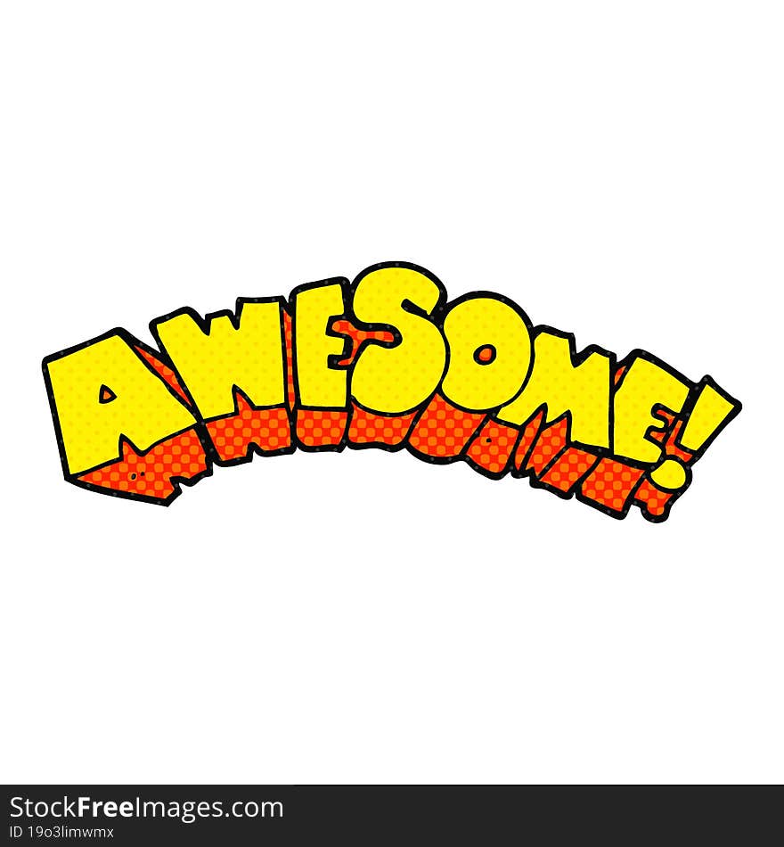 cartoon word awesome