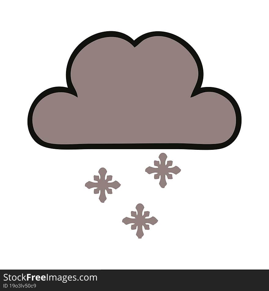 cute cartoon of a storm snow cloud