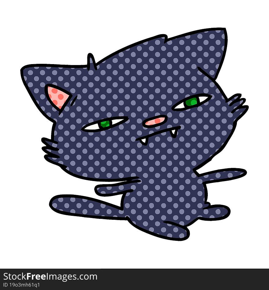 cartoon of cute kawaii cat