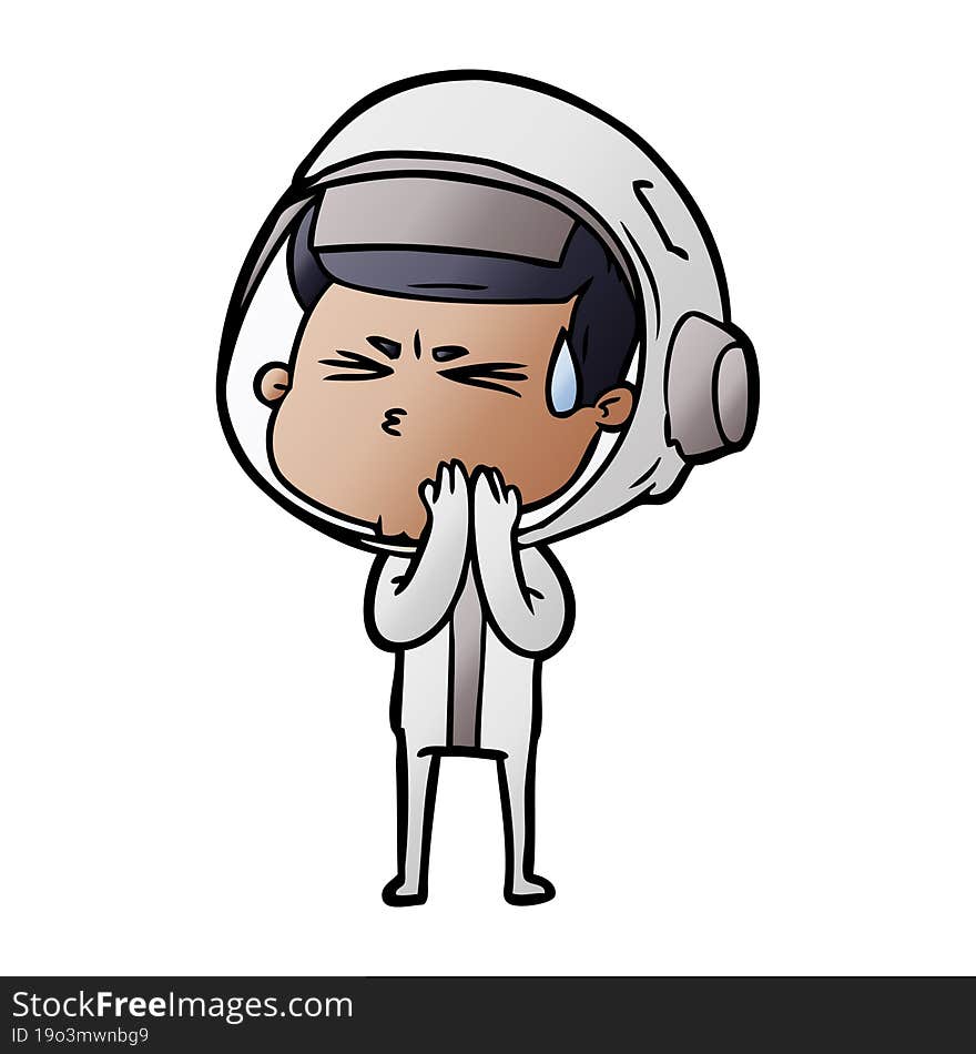 cartoon stressed astronaut. cartoon stressed astronaut