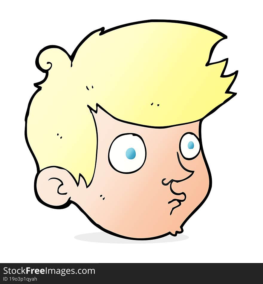 cartoon staring boy