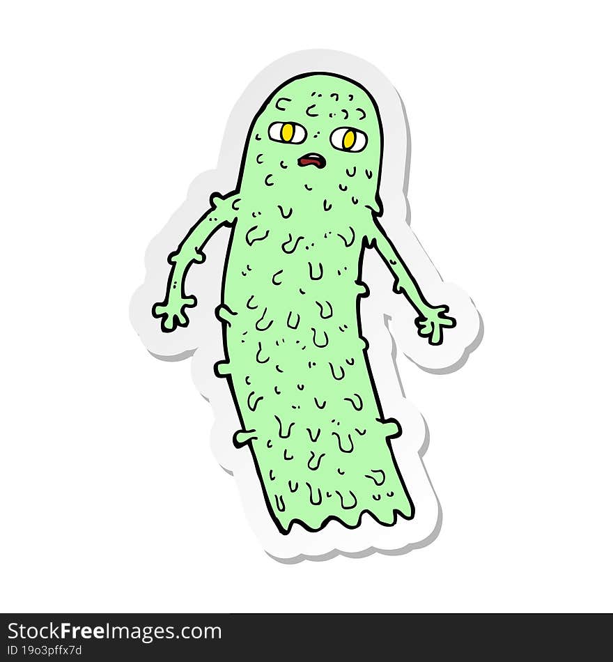 sticker of a cartoon spooky ghost