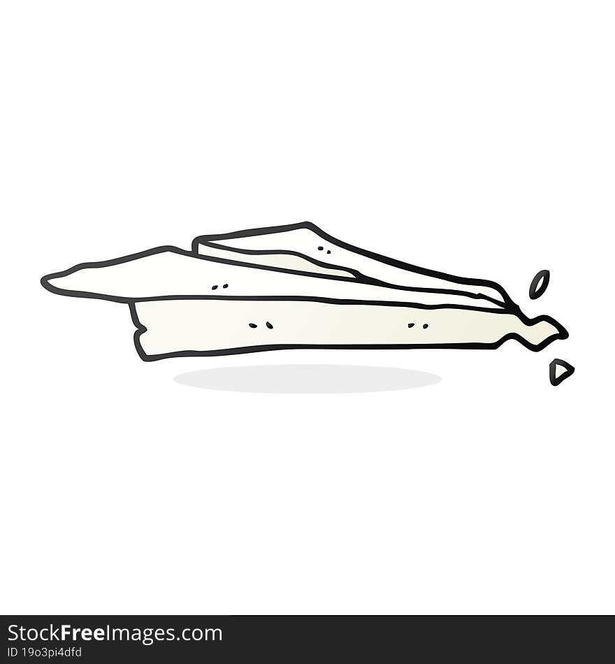 cartoon crumpled paper plane