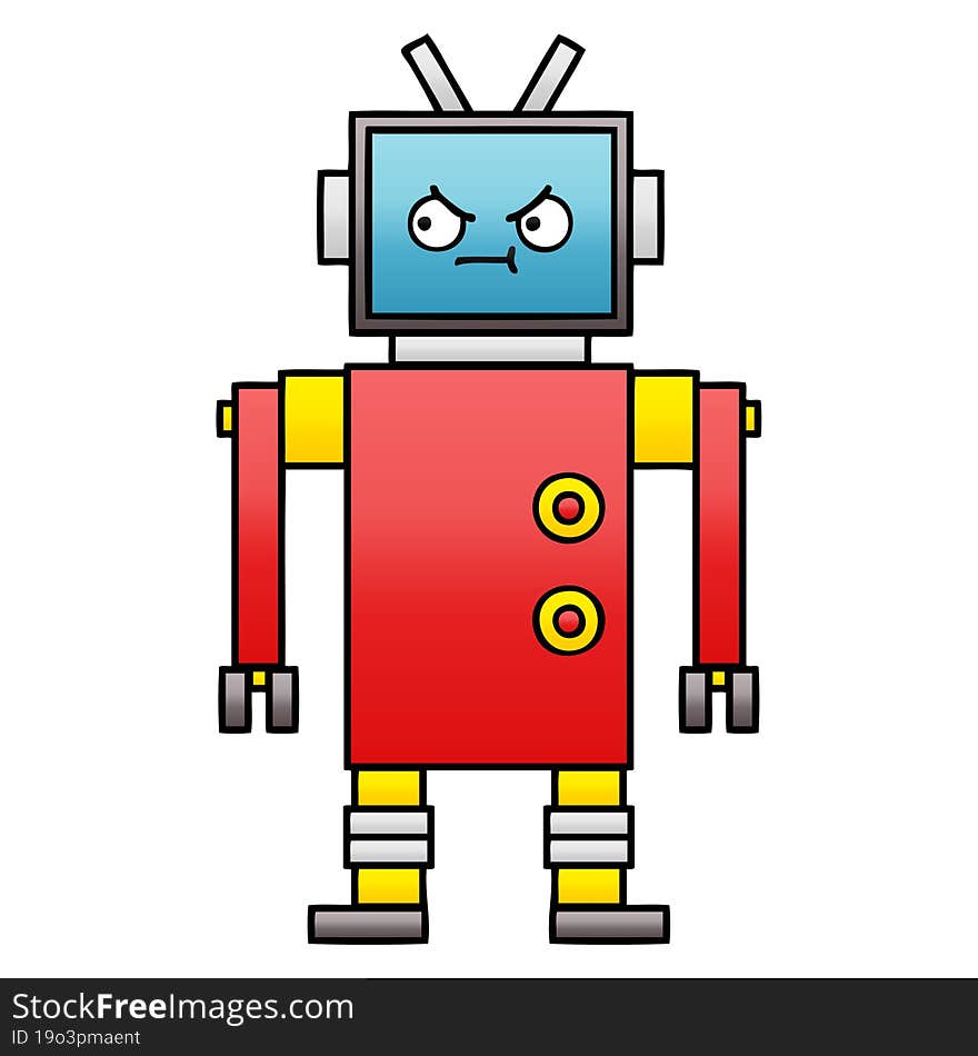 Gradient Shaded Cartoon Robot