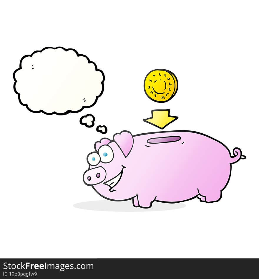 Thought Bubble Cartoon Piggy Bank