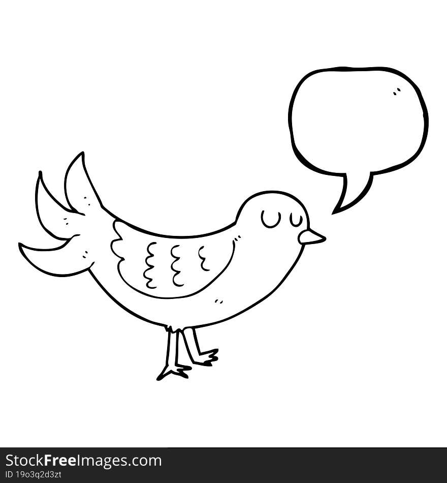 Speech Bubble Cartoon Bird