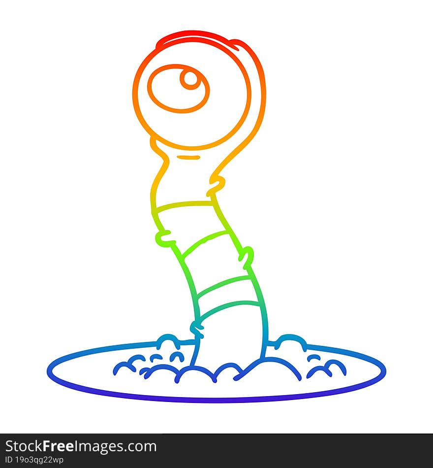 rainbow gradient line drawing cartoon alien swamp monster