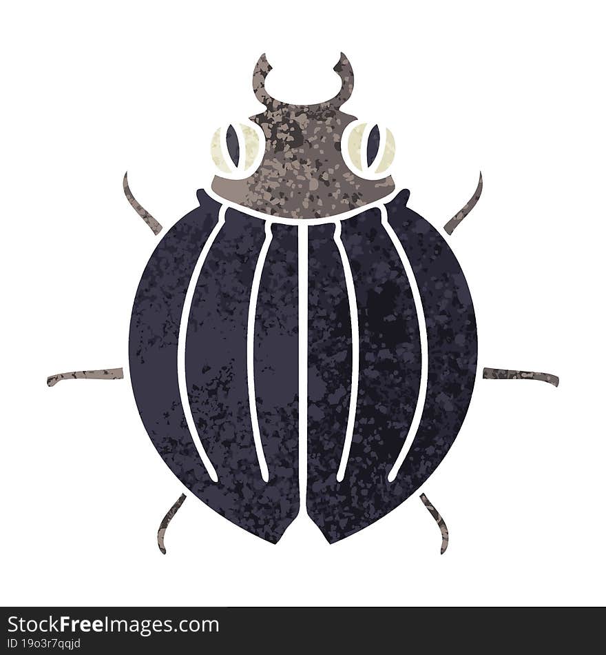 quirky retro illustration style cartoon beetle