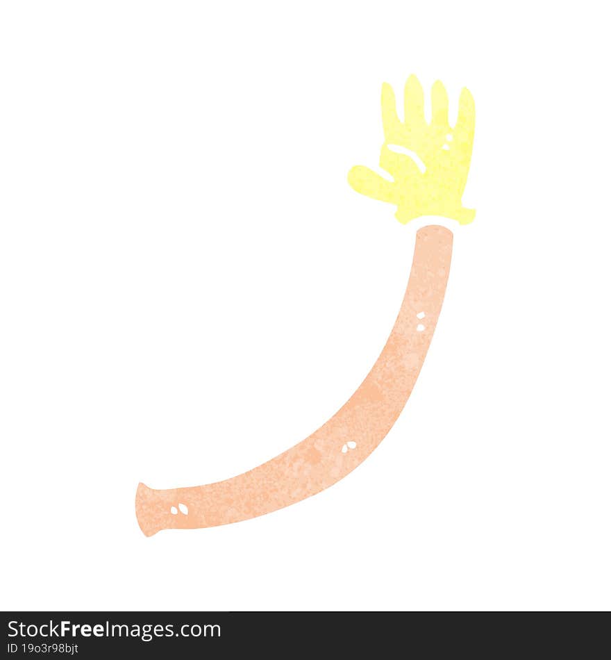 cartoon arm with rubber glove