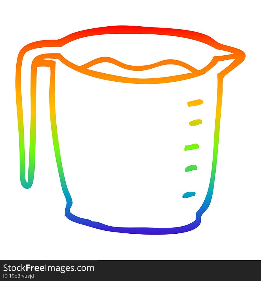 rainbow gradient line drawing cartoon jug