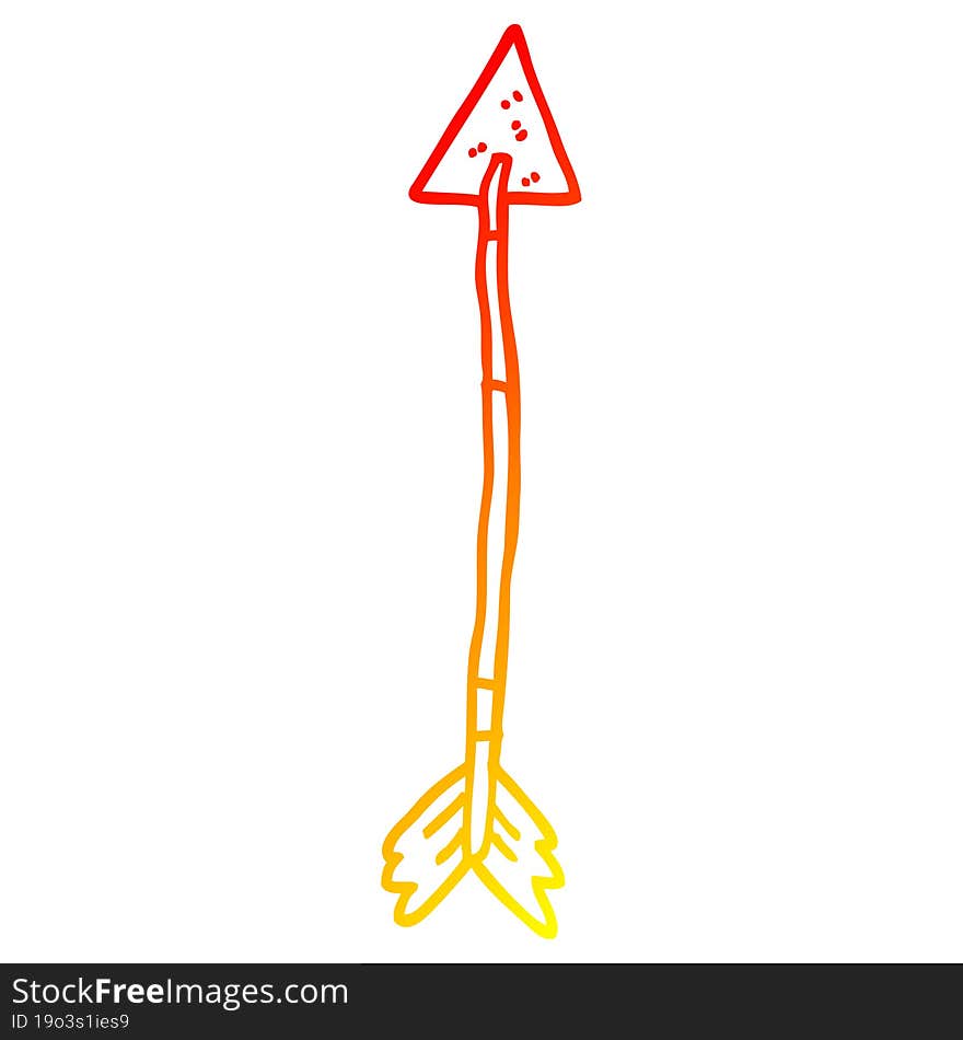 warm gradient line drawing cartoon golden arrow