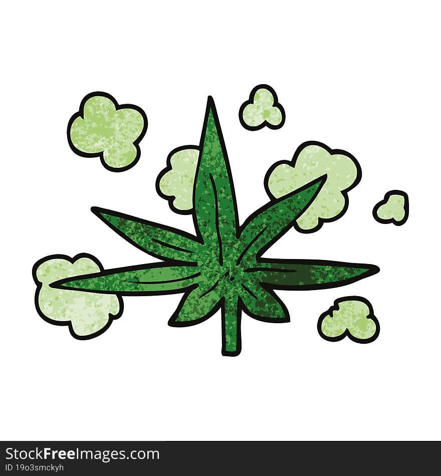 Cartoon Doodle Marijuana Leaf