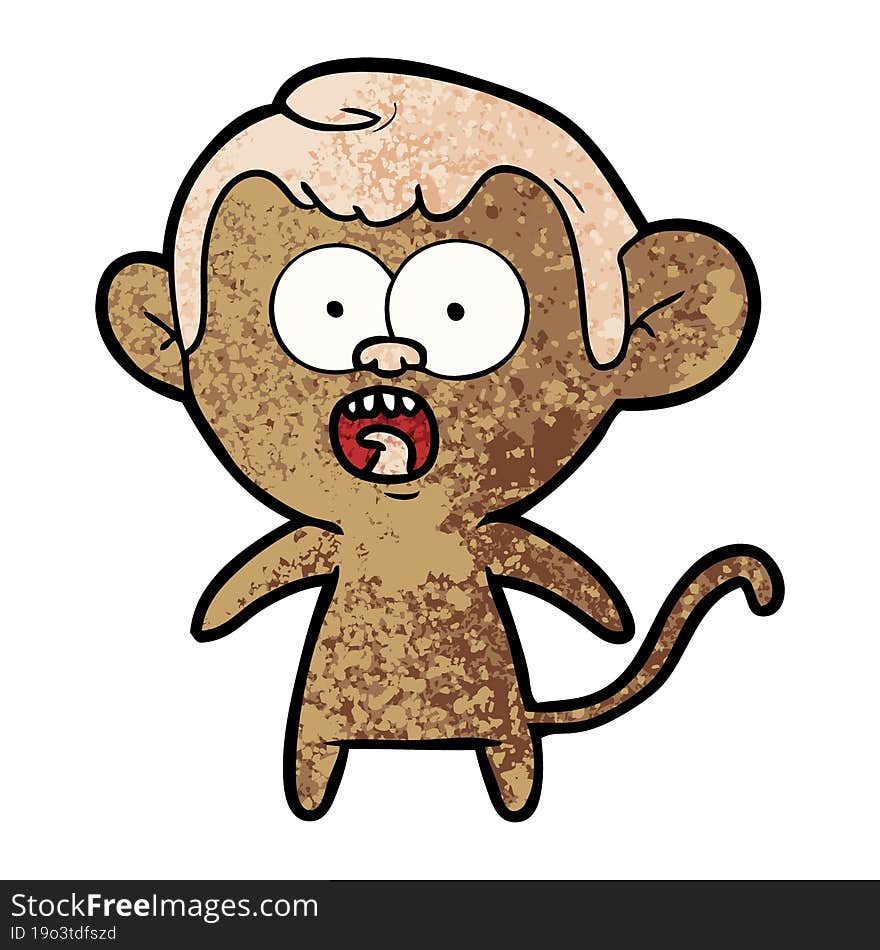 cartoon shocked monkey. cartoon shocked monkey