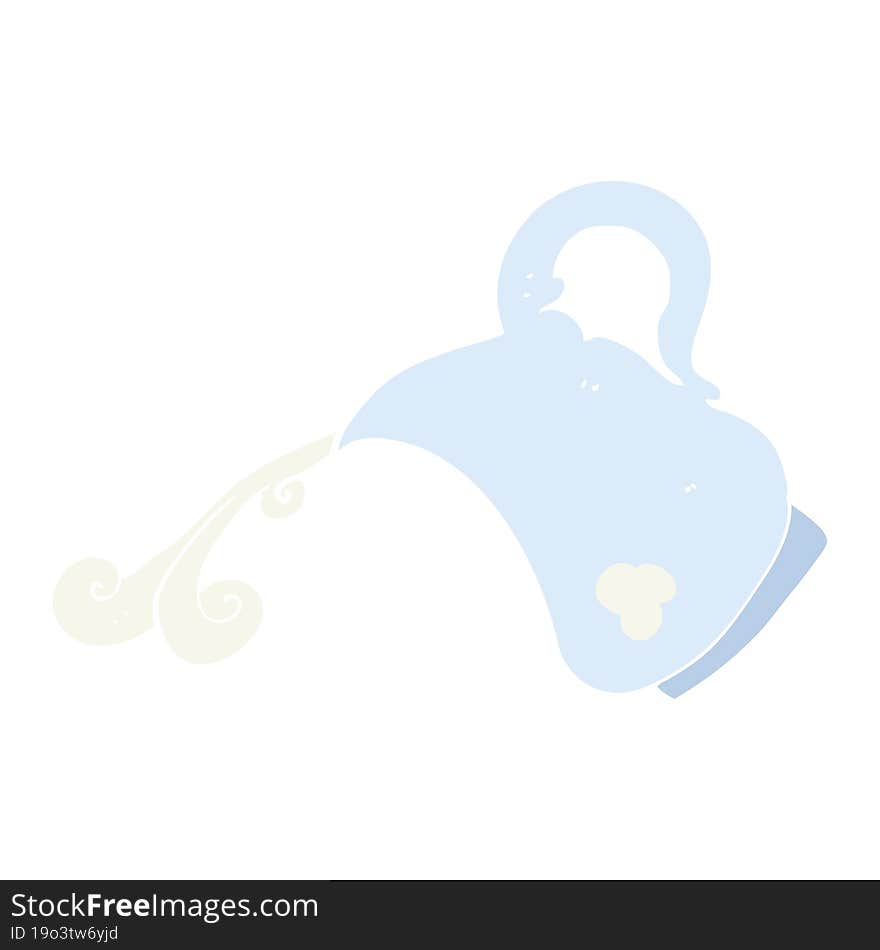 flat color illustration of a cartoon milk jug pouring milk