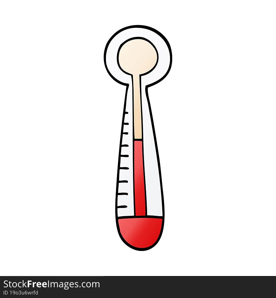 cartoon doodle hot thermometer