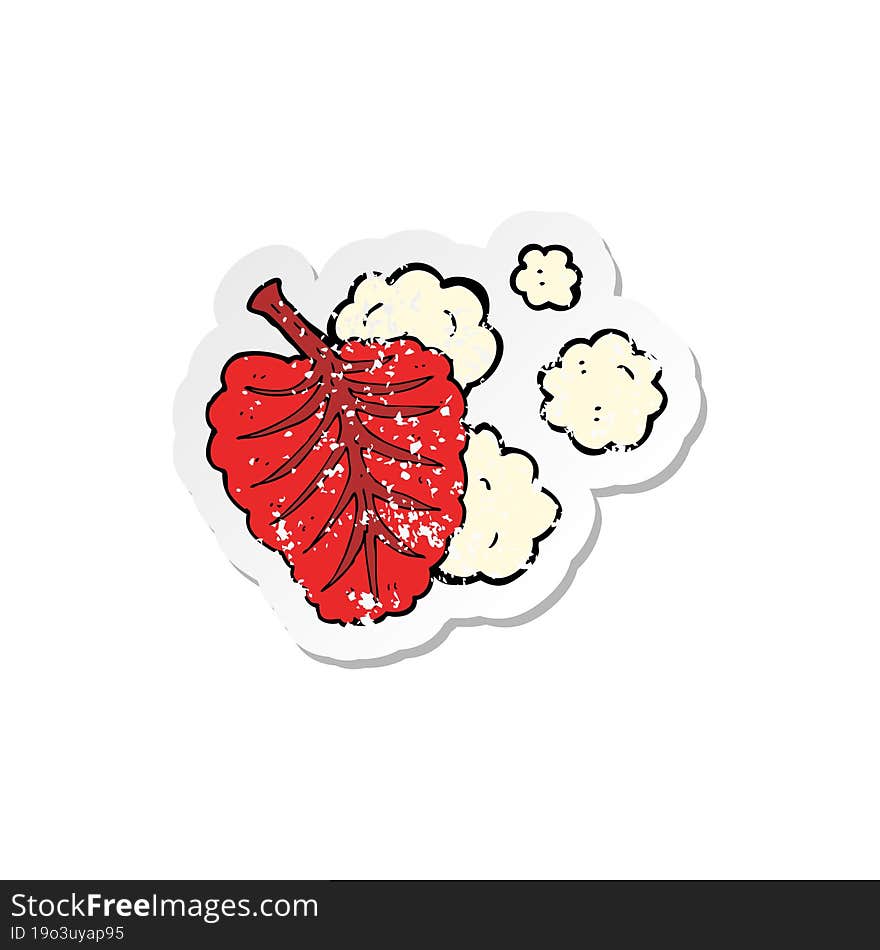 Retro Distressed Sticker Of A Cartoon Leaf Symbol