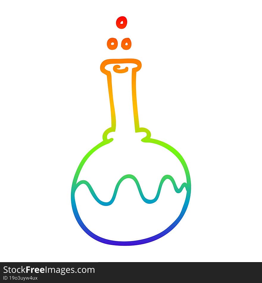 rainbow gradient line drawing cartoon science experiment