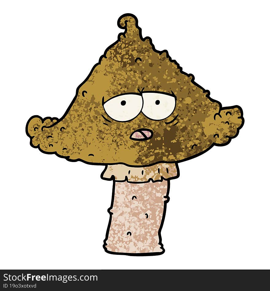 cartoon mushroom with face. cartoon mushroom with face