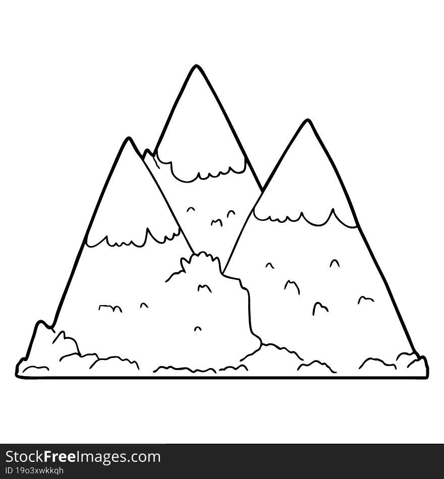 cartoon mountains. cartoon mountains