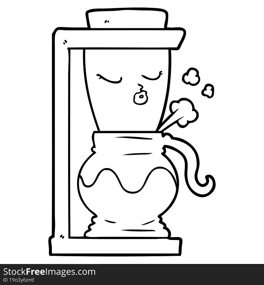 cartoon filter coffee machine. cartoon filter coffee machine