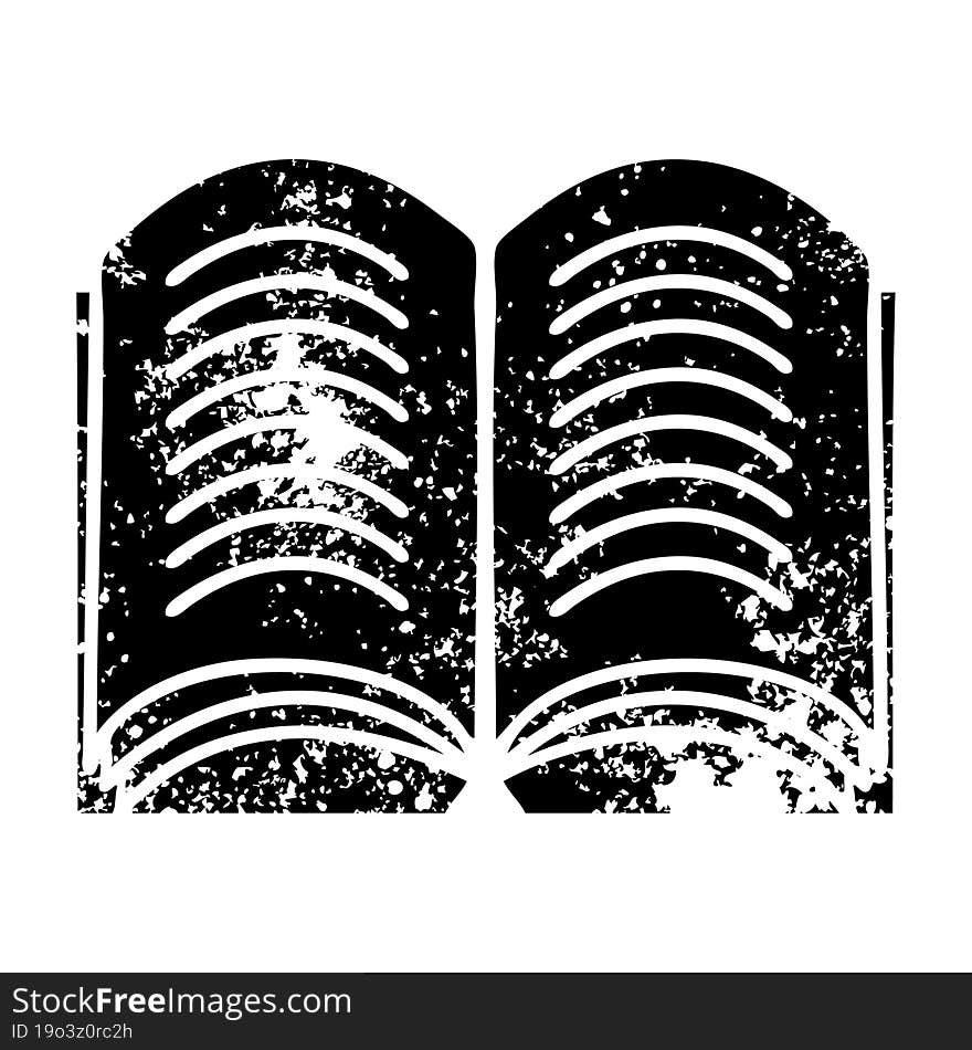 distressed symbol of a open book. distressed symbol of a open book