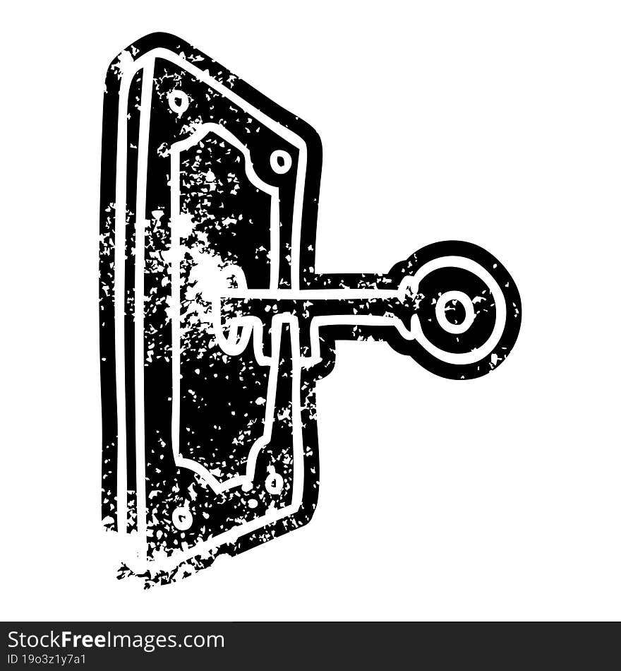 grunge icon drawing of a door handle