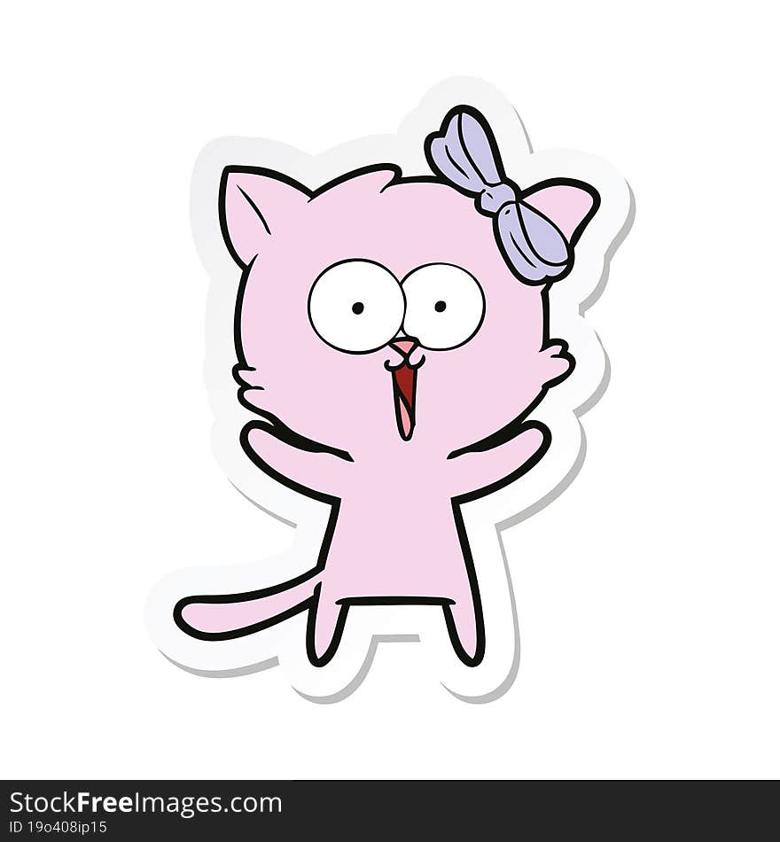 Sticker Of A Cartoon Cat