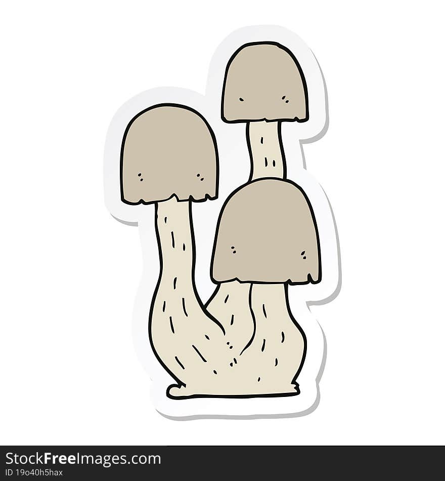 sticker of a cartoon mushroom