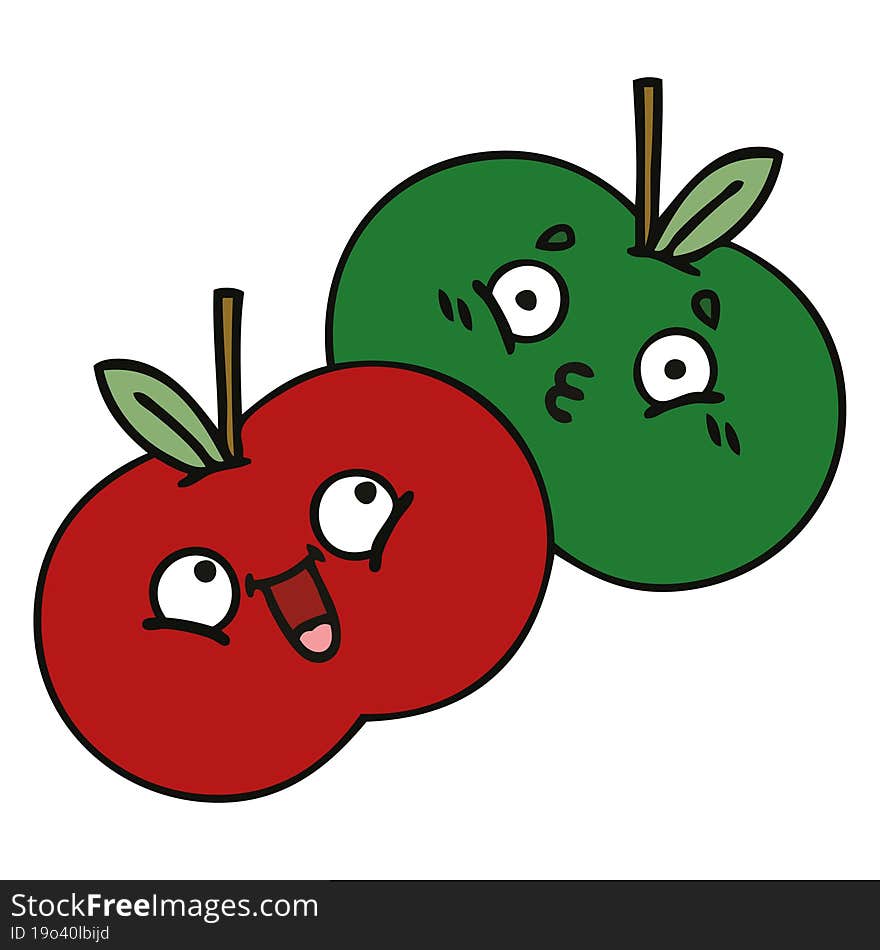 Cute Cartoon Juicy Apple