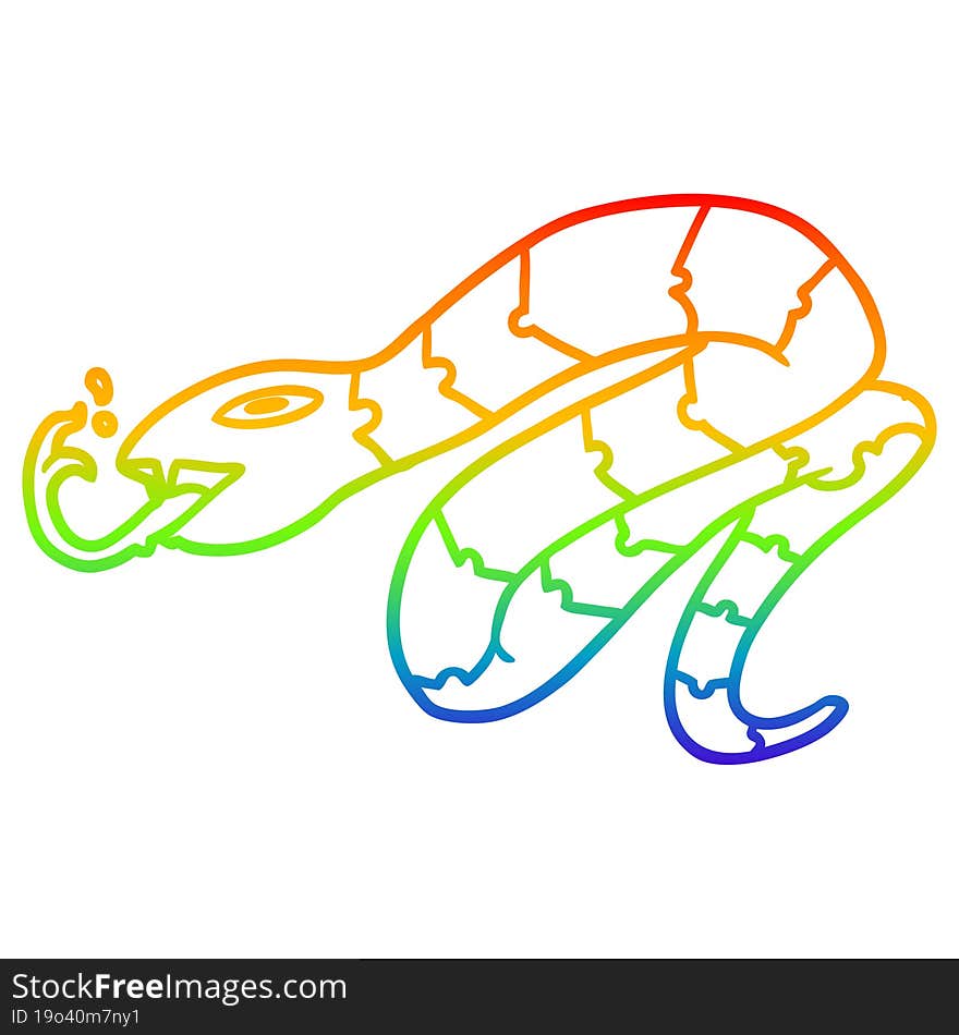 rainbow gradient line drawing hissing snake