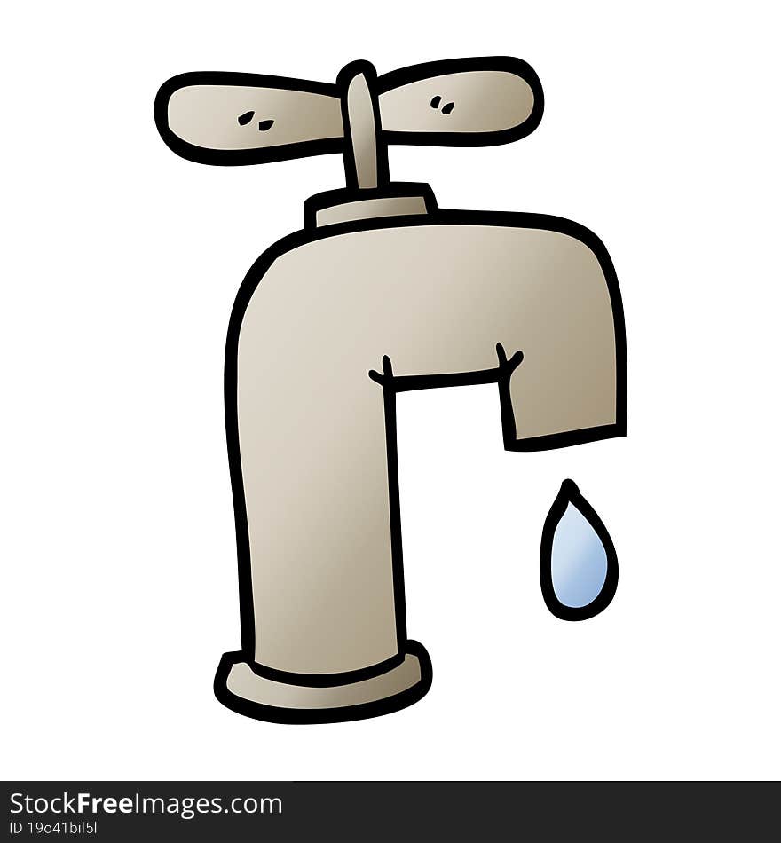 vector gradient illustration cartoon dripping faucet