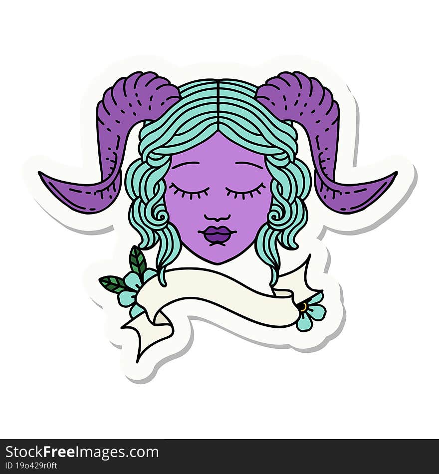 tiefling character face  sticker