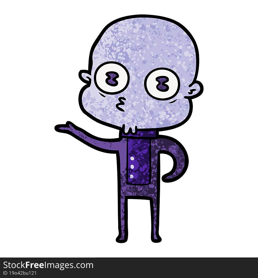 cartoon weird bald spaceman. cartoon weird bald spaceman