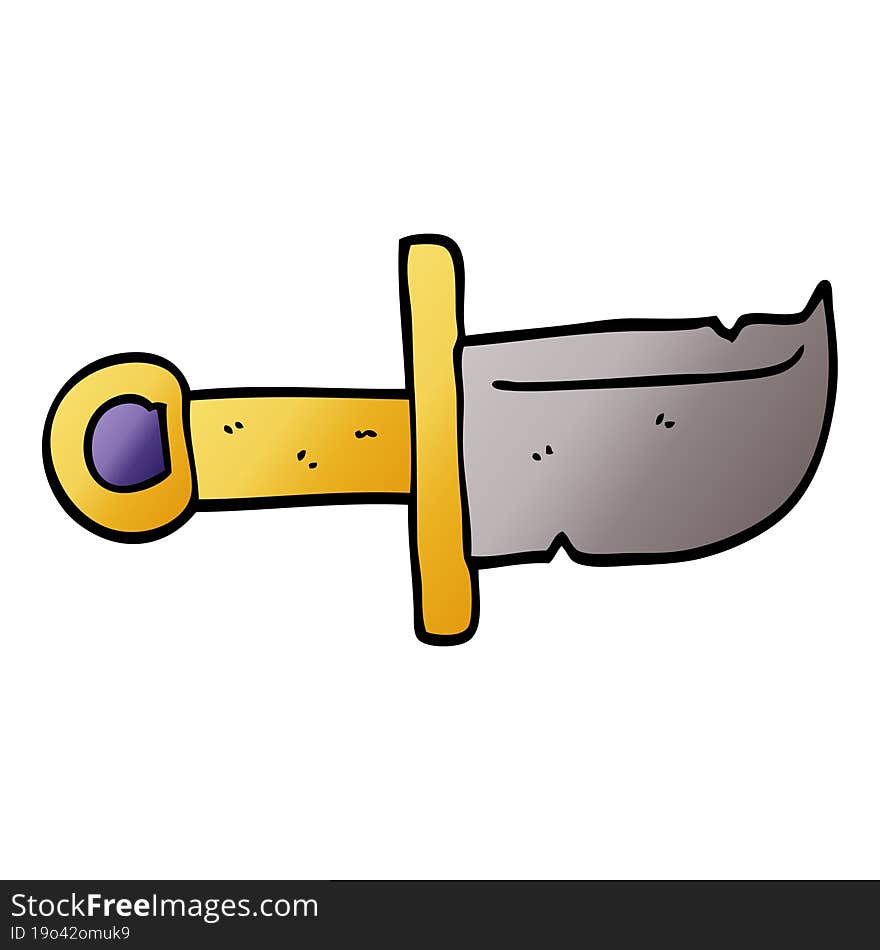 cartoon doodle dagger