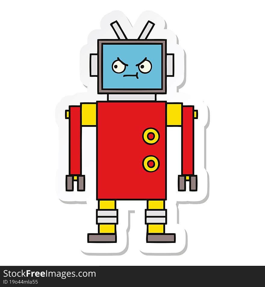 sticker of a cute cartoon robot