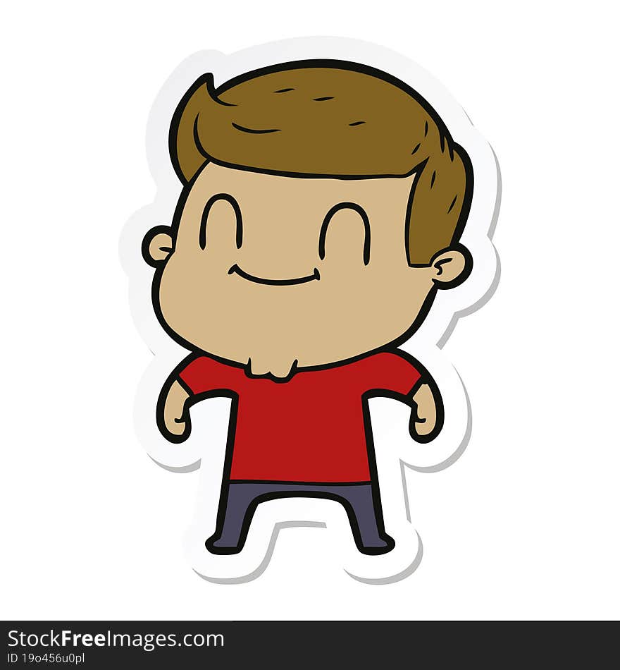 sticker of a cartoon friendly man