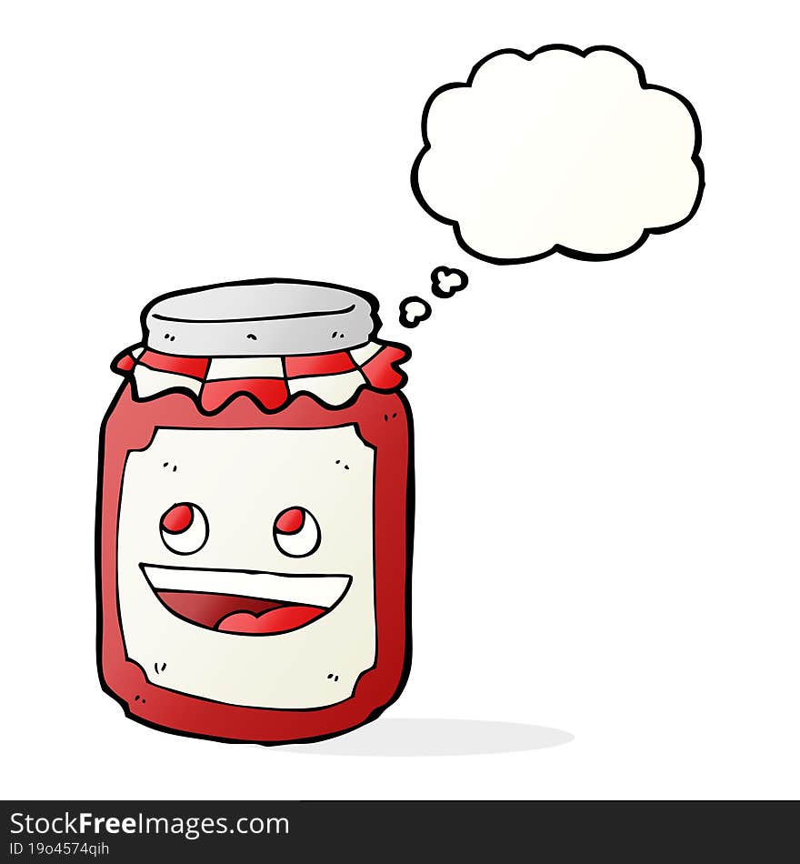 Cartoon Jar Of Preserve With Thought Bubble