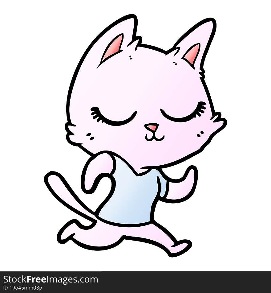 calm cartoon cat running. calm cartoon cat running