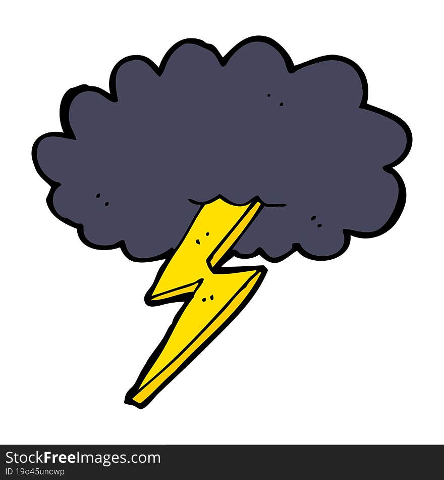 cartoon lightning bolt and cloud