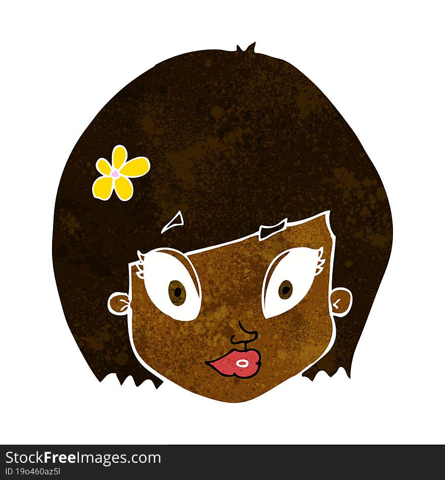 cartoon happy female face