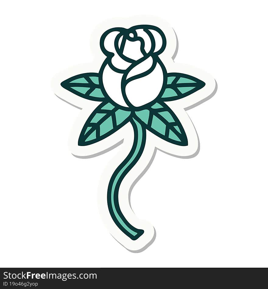 Tattoo Style Sticker Of A Flower